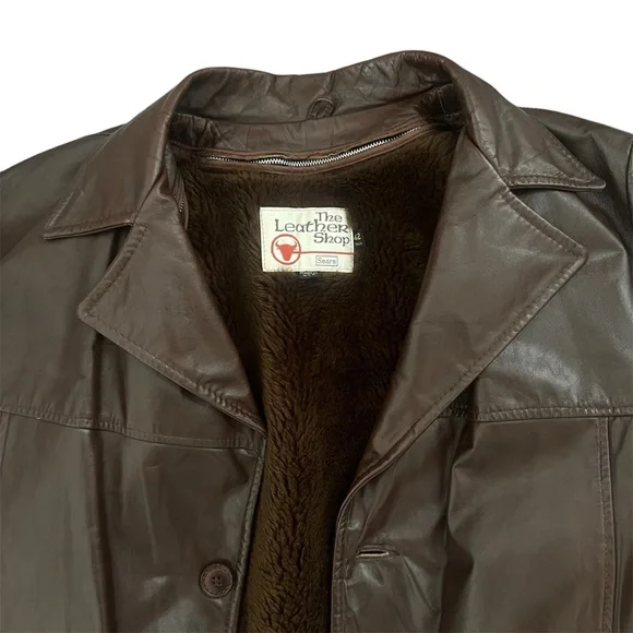 vintage 70s leather jacket Trench Coats